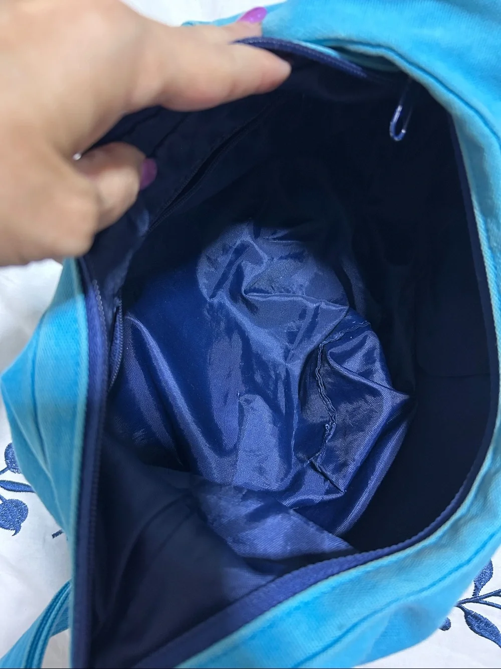 KAVU Sydney Satchel Blue / Teal Canvas Bag